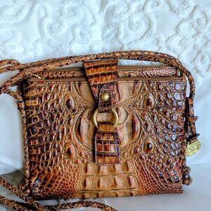 Brahmin  Compact Slim Crossbody With Built in Wallet in Pecan🤎